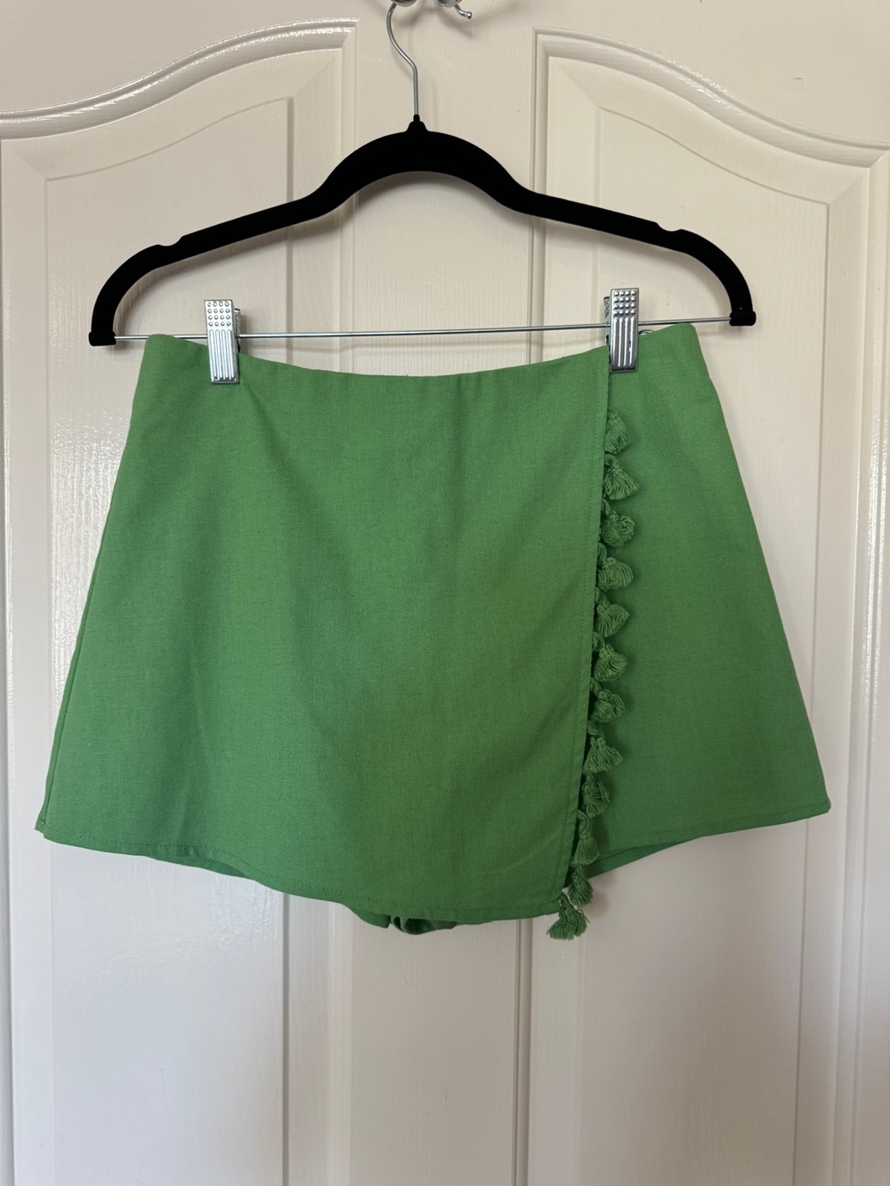 Molly Green Boutique Green Tassel-Trim Skort